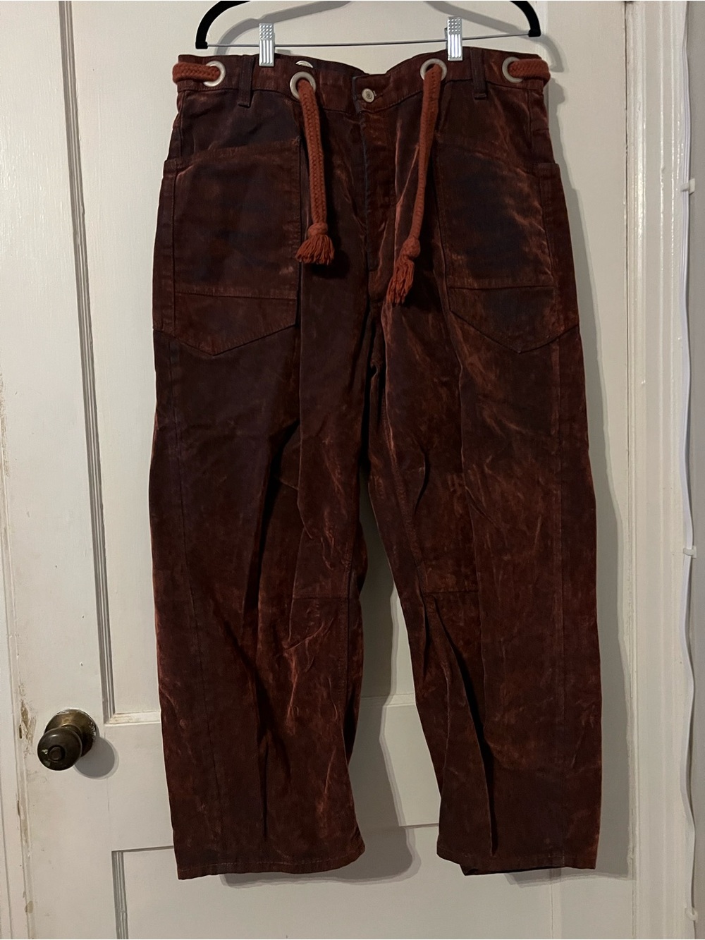 Free People Moxie Barrel flocked red